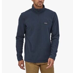 PATAGONIA Men's Navy Blue Micro D 1/4 Zip Fleece Pullover Medium | EUC